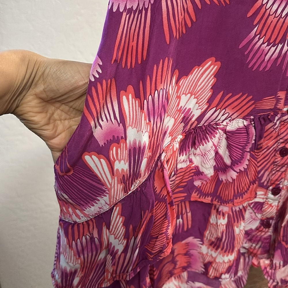 FREE PEOPLE Purple, White and Orange Summer dress with pockets Size Medium - Picture 4 of 14